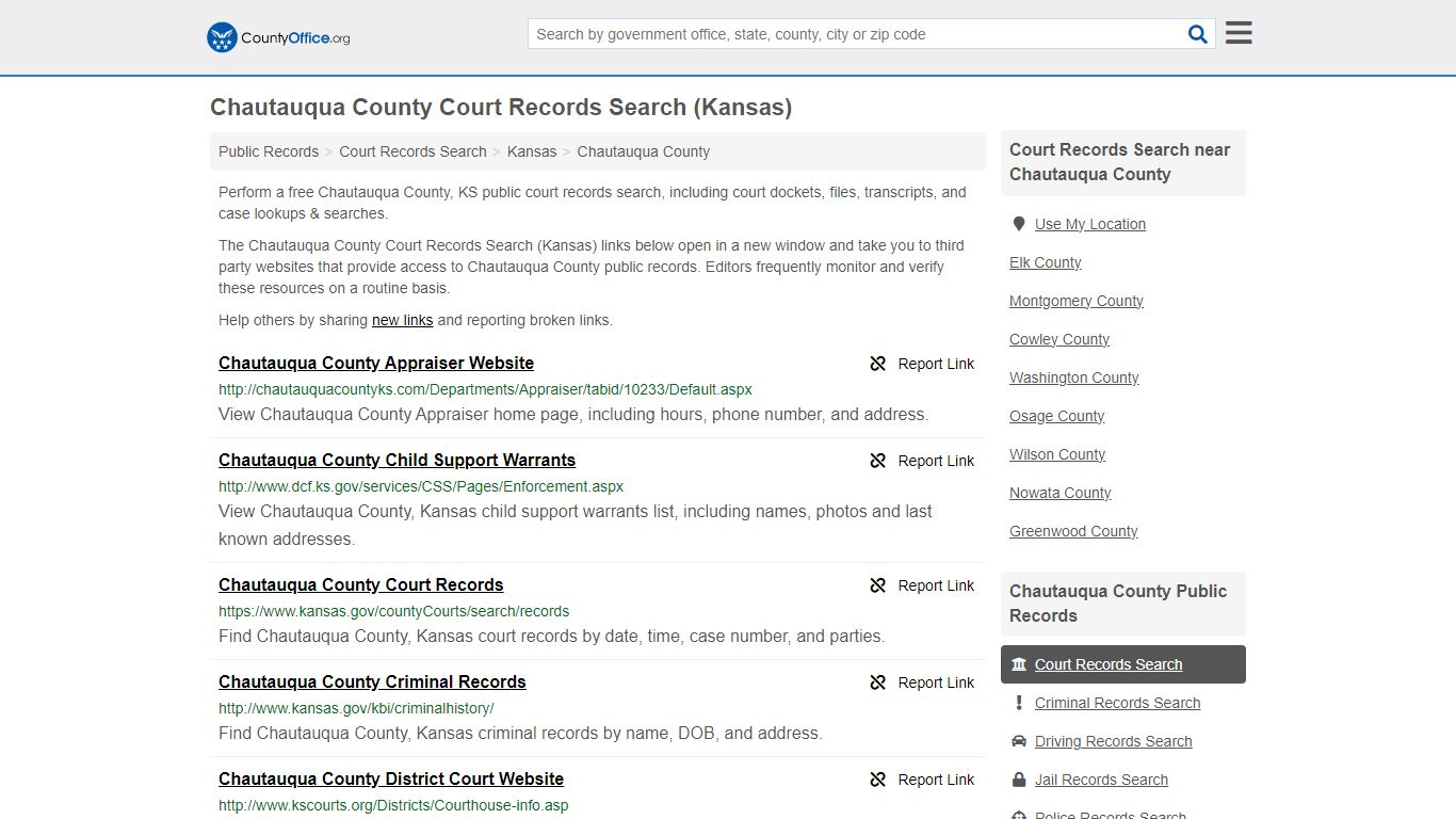 Chautauqua County Court Records Search (Kansas) - County Office